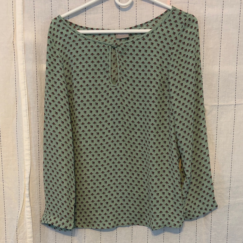 eShakti Mint Green Patterned Blouse